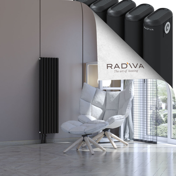 Kotto Radiateur En Aluminium 1200x311 Noir Bas à gauche 50mm