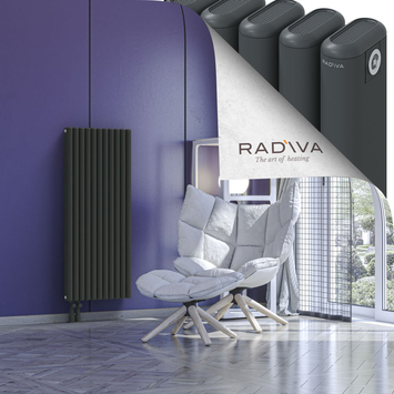 Kotto Radiateur En Aluminium 1200x491 Anthracite Foncé Bas à gauche 50mm