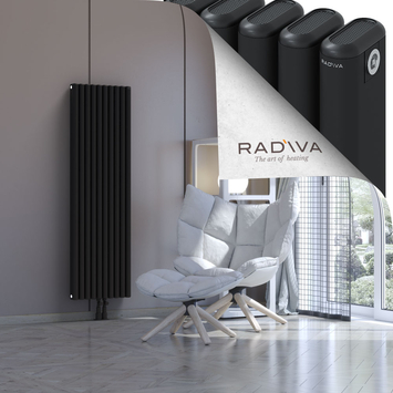 Kotto Radiateur En Aluminium 1500x446 Noir Bas Milieu 50mm