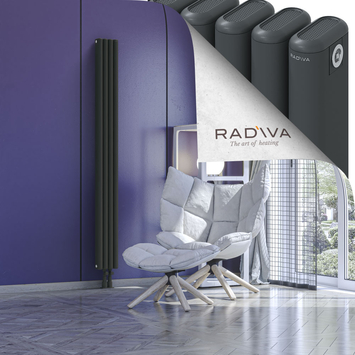 Kotto Radiateur En Aluminium 1800x176 Anthracite Foncé Bas Milieu 50mm