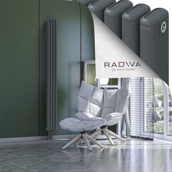Kotto Radiateur En Aluminium 1800x176 Anthracite Bas à gauche 50mm