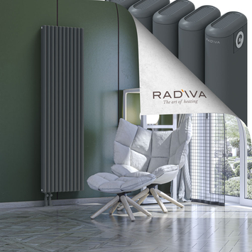 Kotto Radiateur En Aluminium 1800x491 Anthracite Bas à gauche 50mm