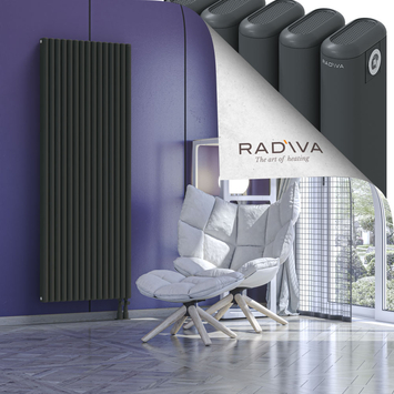 Kotto Radiateur En Aluminium 1800x671 Anthracite Foncé Bas à droite 50mm