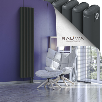 Kotto Radiateur En Aluminium 1900x401 Anthracite Foncé Bas à droite 50mm