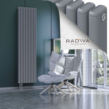 Kotto Radiateur En Aluminium 1900x491 Gris Bas à gauche 50mm