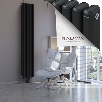 Kotto Radiateur En Aluminium 2000x356 Noir Bas Milieu 50mm