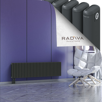 Kotto Radiateur En Aluminium 400x1526 Anthracite Foncé Bas à gauche 50mm