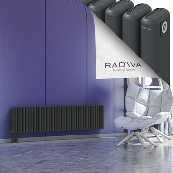 Kotto Radiateur En Aluminium 400x1661 Anthracite Foncé Bas à gauche 50mm