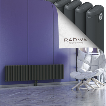 Kotto Radiateur En Aluminium 400x1706 Anthracite Foncé Bas Milieu 50mm