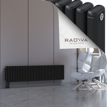 Kotto Radiateur En Aluminium 400x1706 Noir Bas à gauche 50mm
