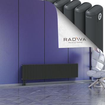 Kotto Radiateur En Aluminium 400x1751 Anthracite Foncé Bas à gauche 50mm