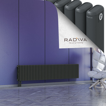 Kotto Radiateur En Aluminium 400x1886 Anthracite Foncé Bas à gauche 50mm