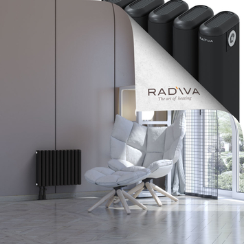 Kotto Radiateur En Aluminium 400x536 Noir Bas à gauche 50mm