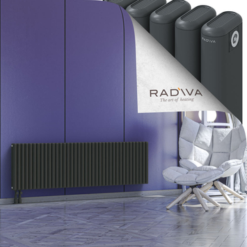 Kotto Radiateur En Aluminium 500x1706 Anthracite Foncé Bas à gauche 50mm
