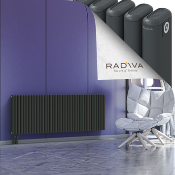 Kotto Radiateur En Aluminium 600x1661 Anthracite Foncé Bas à gauche 50mm