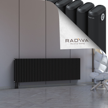 Kotto Radiateur En Aluminium 600x1976 Noir Bas à gauche 50mm