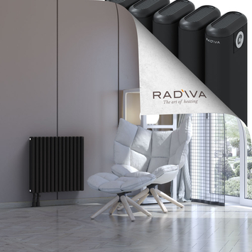 Kotto Radiateur En Aluminium 600x626 Noir Bas à gauche 50mm