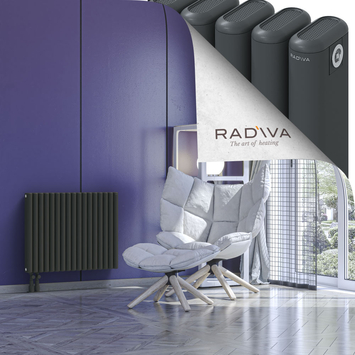 Kotto Radiateur En Aluminium 600x761 Anthracite Foncé Bas à gauche 50mm