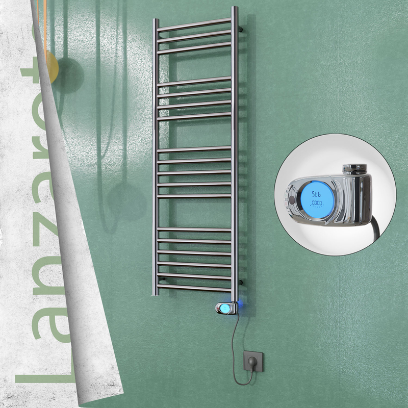 Lanzarote Sèche Serviettes Electrique 400x1200 Finition de polissage (Thermostat Musa) 300 Watt 