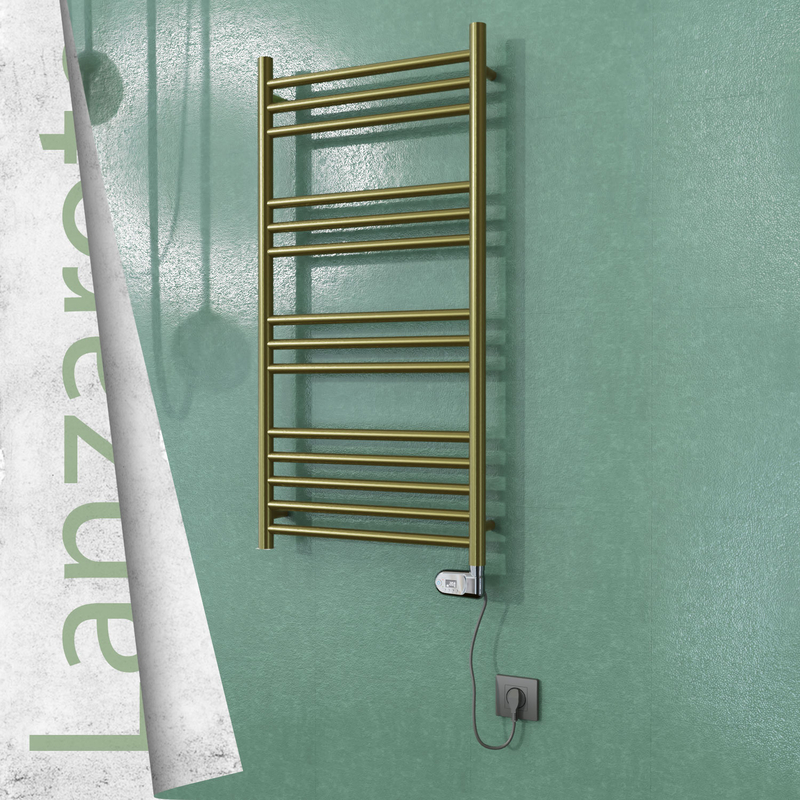 Lanzarote Electric Stainless Steel Towel Rail 500x1000 Satin Gold (Thesis Thermostat) 200W 