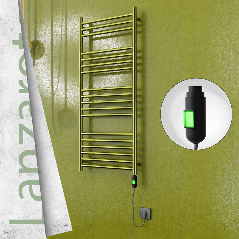 Lanzarote Electric Stainless Steel Towel Rail 500x1200 Gold (On/Off Switch) 300W