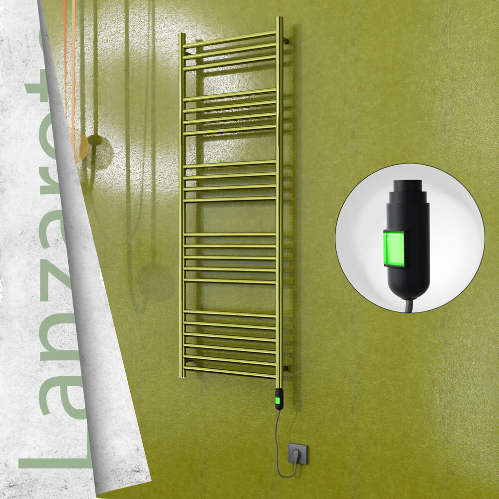 Lanzarote Electric Stainless Steel Towel Rail 500x1500 Gold (On/Off Switch) 300W - 1