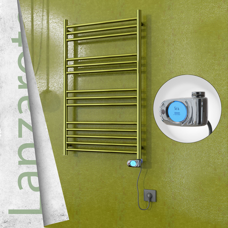 Lanzarote Electric Stainless Steel Towel Rail 600x1000 Gold (Musa Thermostat) 300W 