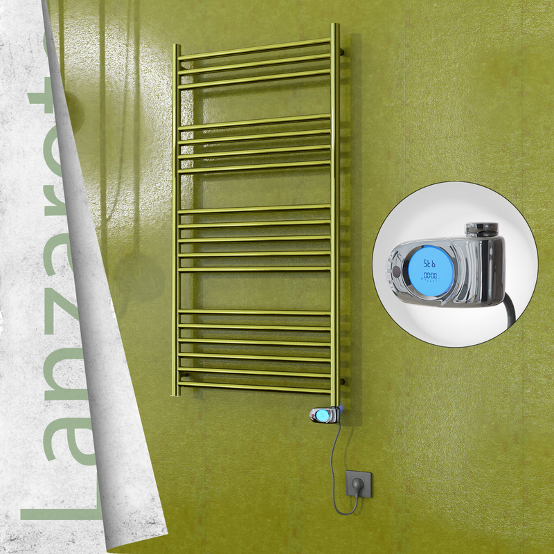 Lanzarote Electric Stainless Steel Towel Rail 600x1200 Gold (Musa Thermostat) 300W