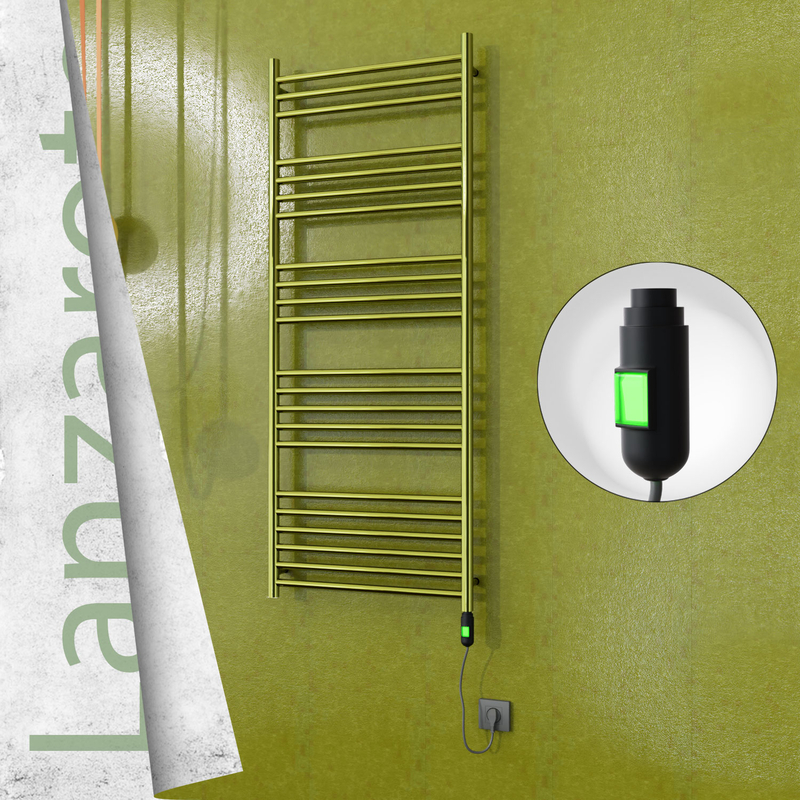 Lanzarote Electric Stainless Steel Towel Rail 600x1500 Gold (On/Off Switch) 600W 