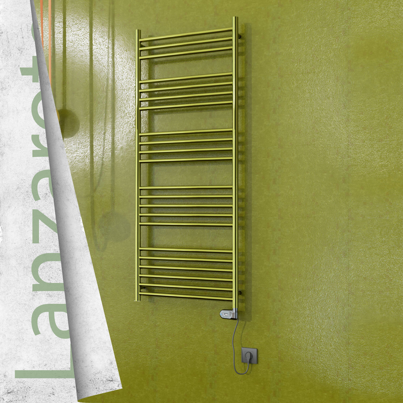 Lanzarote Electric Stainless Steel Towel Rail 600x1500 Gold (Thesis Thermostat) 600W 