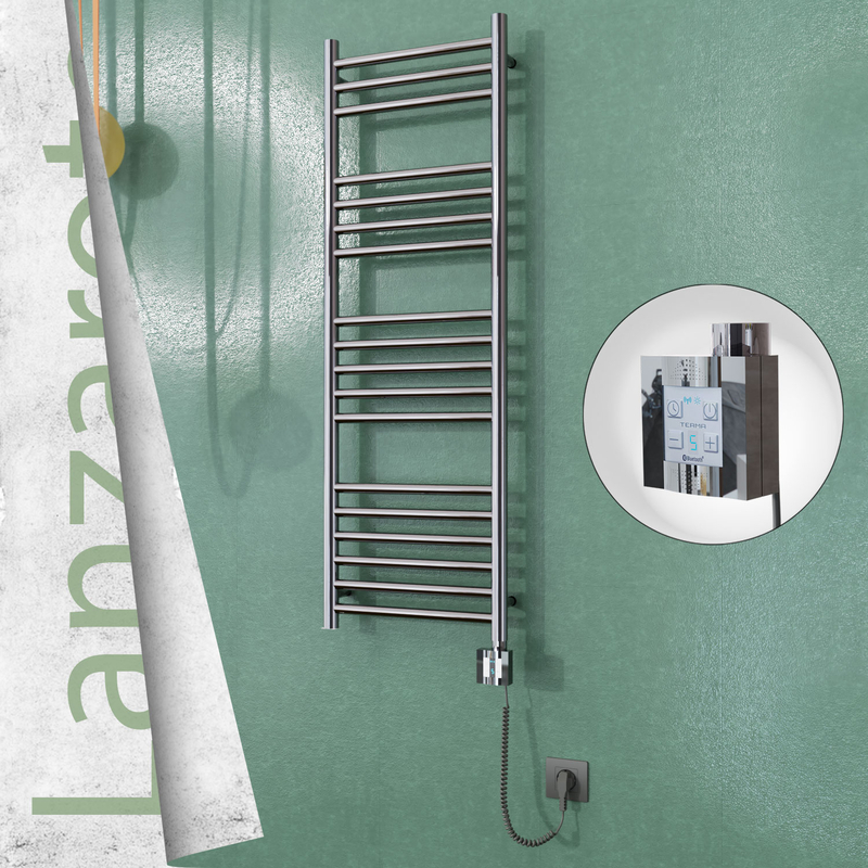 Lanzarote Sèche Serviettes Electrique 400x1200 Finition de polissage Ktx4 300 Watt Câble en spirale