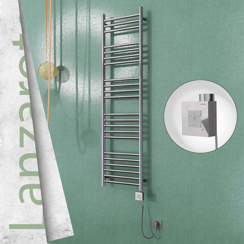 Lanzarote Sèche Serviettes Electrique 400x1500 Finition de polissage Ktx1 300 Watt Câble en spirale