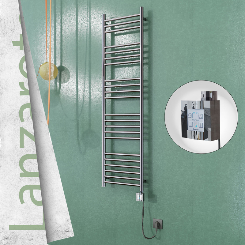 Lanzarote Sèche Serviettes Electrique 400x1500 Finition de polissage Ktx4 300 Watt Câble en spirale