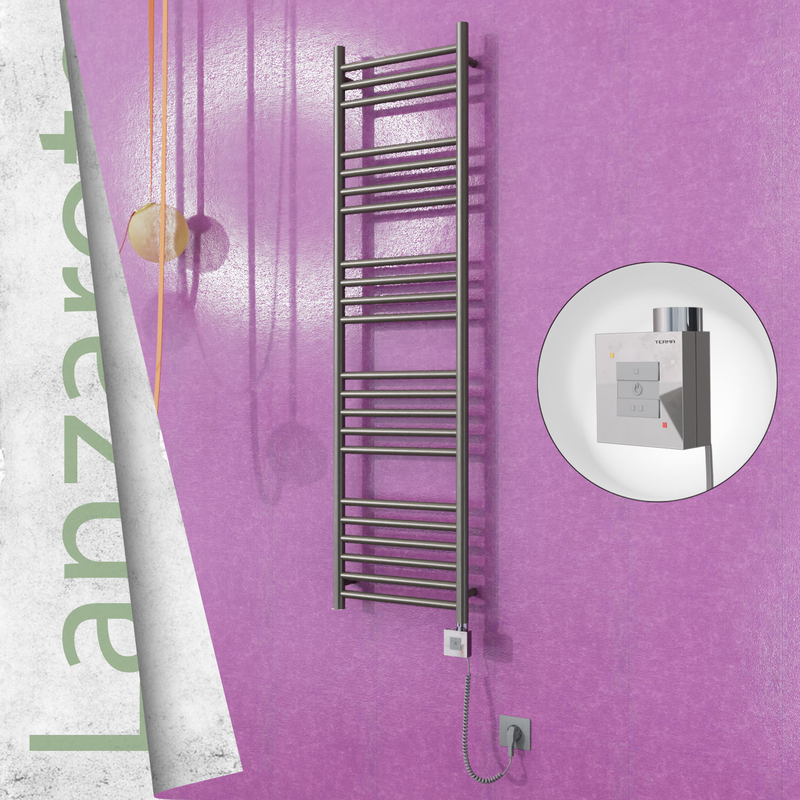 Lanzarote Sèche Serviettes Electrique 400x1500 Finition peinture satiné Ktx1 300 Watt Câble en spirale