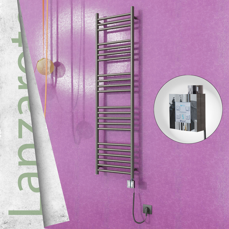 Lanzarote Sèche Serviettes Electrique 400x1500 Finition peinture satiné Ktx4 300 Watt Câble en spirale