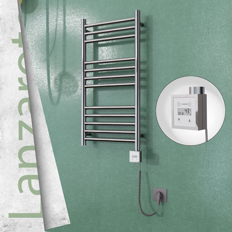 Lanzarote Electric Towel Warmer 400x800 Mirror Finish Ktx3 200 W (Spiral Cable)