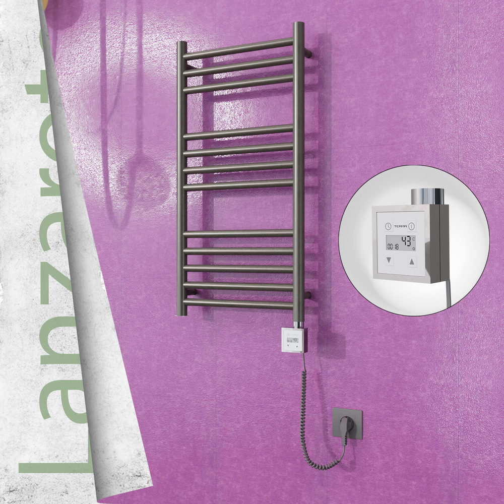 Lanzarote Electric Towel Warmer 400x800 Satine Finish Ktx3 200 W (Spiral Cable) - 1