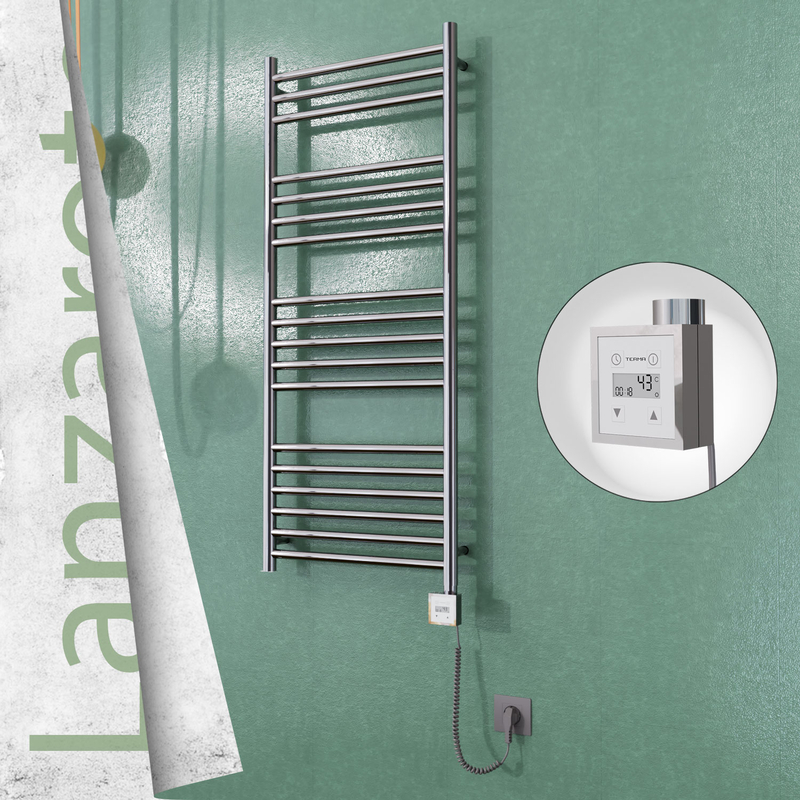 Lanzarote Sèche Serviettes Electrique 500x1200 Finition de polissage Ktx3 300 Watt Câble en spirale