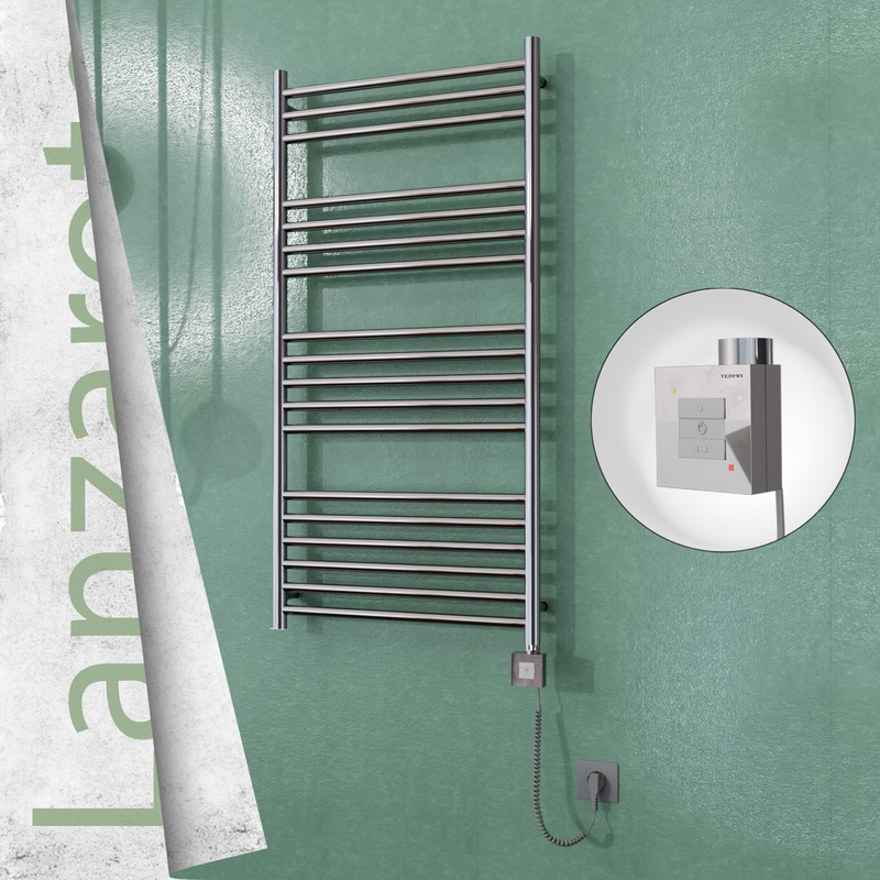 Lanzarote Electric Towel Warmer 600x1200 Mirror Finish Ktx1 300 W (Spiral Cable)