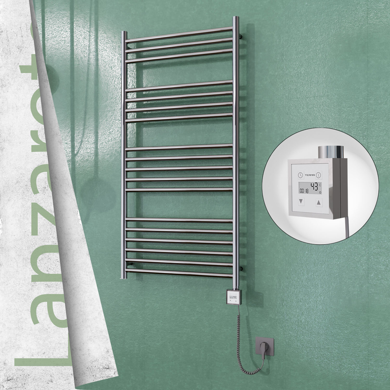 Lanzarote Electric Towel Warmer 600x1200 Mirror Finish Ktx3 300 W (Spiral Cable)