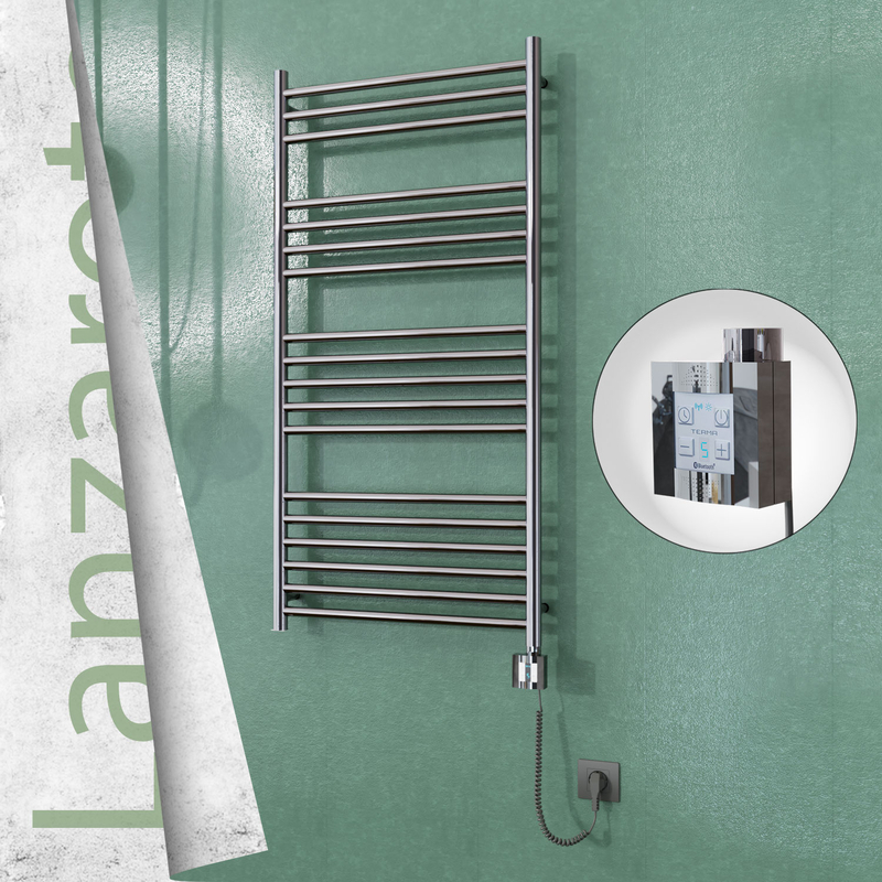 Lanzarote Electric Towel Warmer 600x1200 Mirror Finish Ktx4 300 W (Spiral Cable)