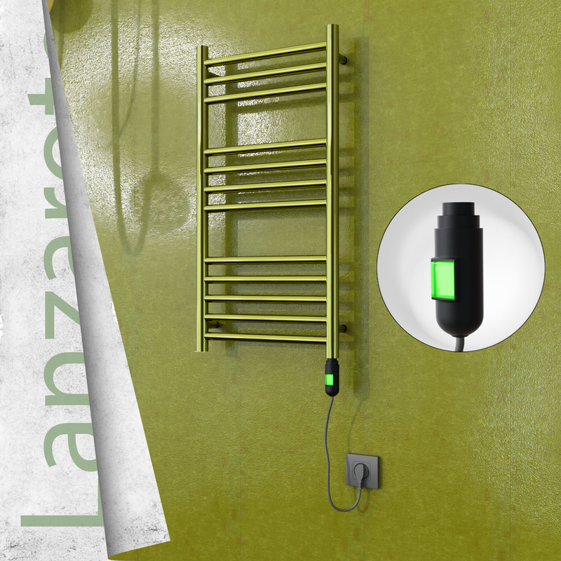 Lanzarote Elektrikli Paslanmaz Çelik Havlupan 400x800 Altın (On/Off Düğmeli) 200W 
