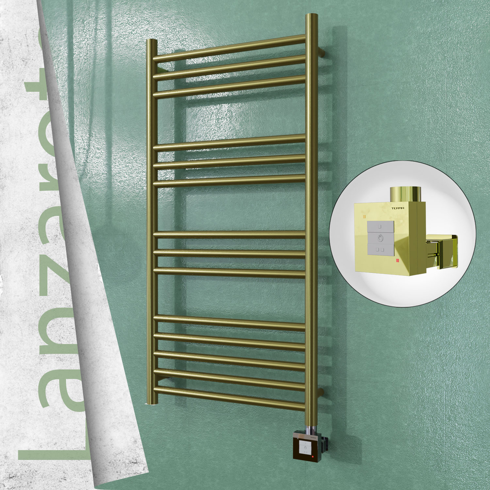 Lanzarote Elektrikli Paslanmaz Çelik Havlupan 500x1000 Satine Altın (KTX1 Termostat) 200W - 1