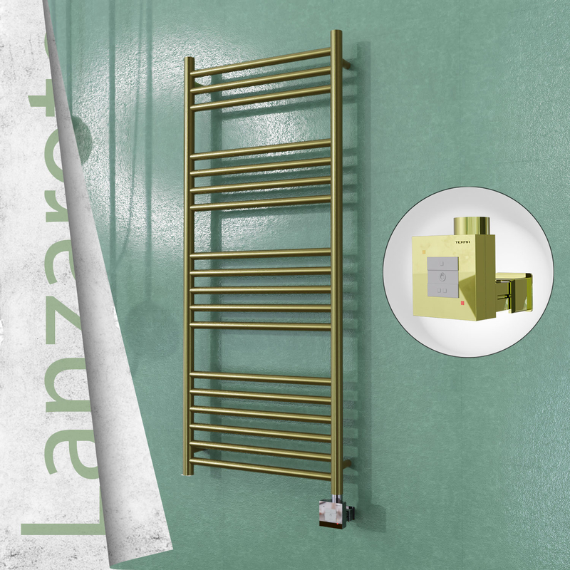 Lanzarote Elektrikli Paslanmaz Çelik Havlupan 500x1200 Satine Altın (KTX1 Termostat) 300W 