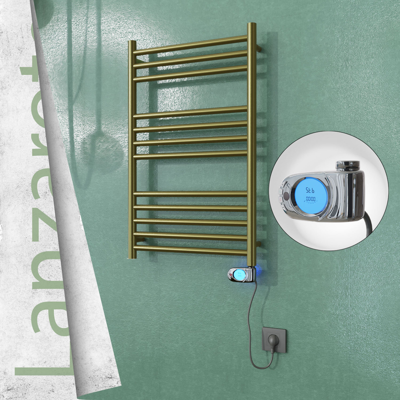 Lanzarote Elektrikli Paslanmaz Çelik Havlupan 500x800 Satine Altın (Musa Termostat) 200W