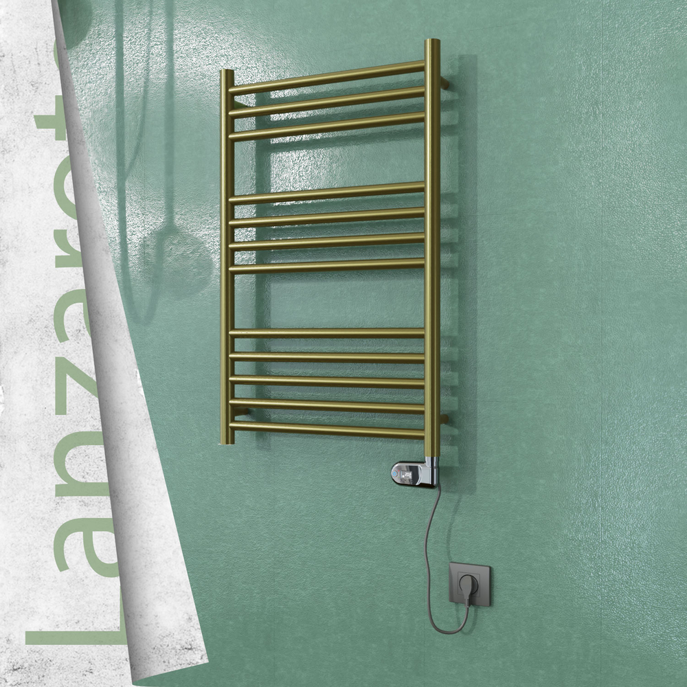 Lanzarote Elektrikli Paslanmaz Çelik Havlupan 500x800 Satine Altın (Thesis Termostat) 200W - 1