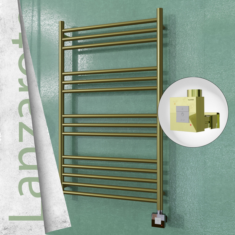 Lanzarote Elektrikli Paslanmaz Çelik Havlupan 600x1000 Satine Altın (KTX1 Termostat) 300W