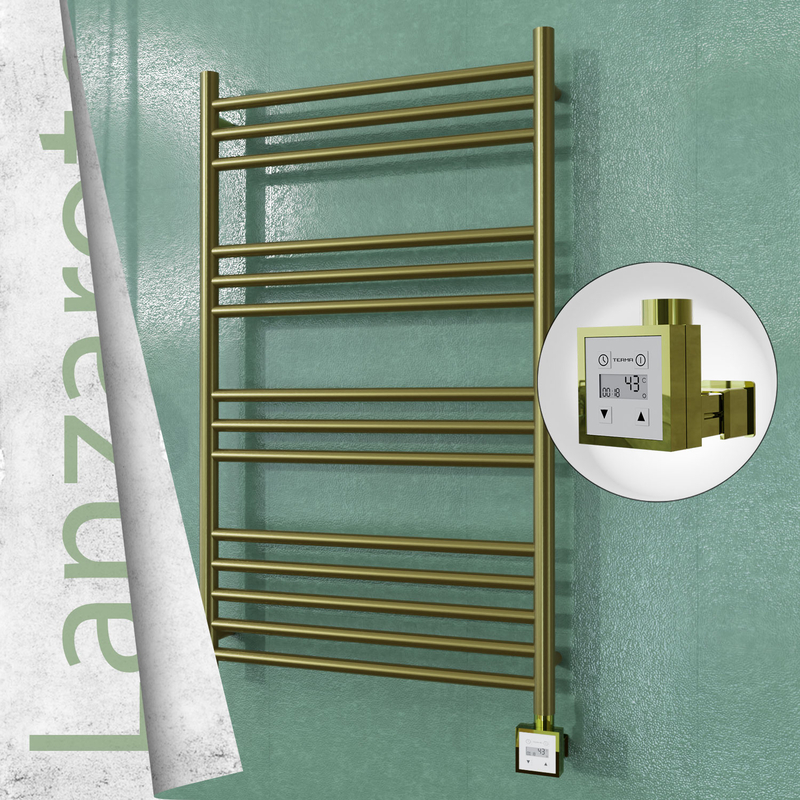 Lanzarote Elektrikli Paslanmaz Çelik Havlupan 600x1000 Satine Altın (KTX3 Termostat) 300W 