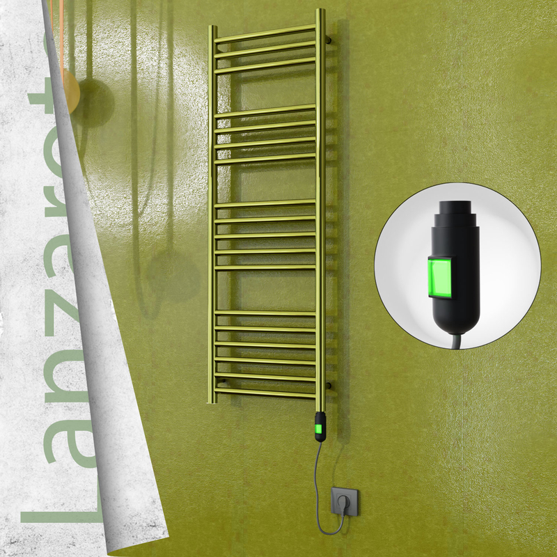 Lanzarote Sèche-serviettes Électrique en Inox 400x1200 Doré (Interrupteur Marche/Arrêt) 300W 