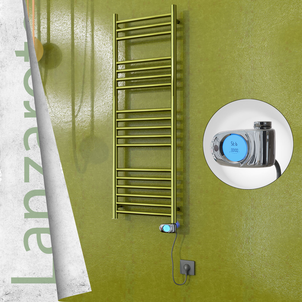Lanzarote Sèche-serviettes Électrique en Inox 400x1200 Doré (Musa Thermostat) 300W - 1